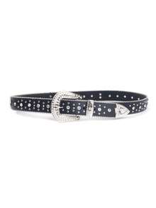 Crystal Studded Cross Western Cowboy Belt, Shiny Street Fashion Rhinestone Zinc Alloy Decor Waist Belt, Unisex Christmas Gift, Halloween - màu đen - Xem 13