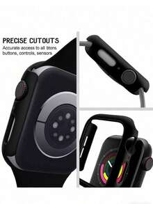 Black PC Shockproof Hollow Protection Cover Compatible With Apple Watch Ultra/Series 10/9/8/76/5/4/3/2/SE - Sizes 38/40/41/42/44/45/49/46mm - Watch Case - Black - View 2