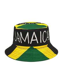 时尚双面牙买加风格轻便男女款户外休闲防晒渔夫帽