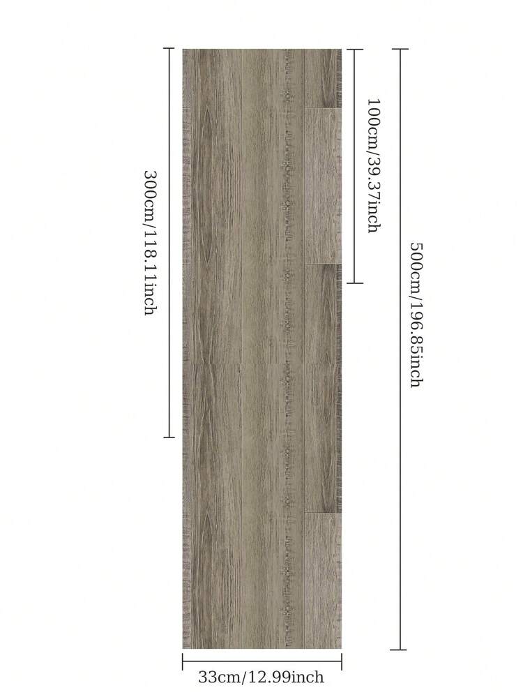 1 卷加厚防水防滑木纹即撕即贴地板贴花适用于家庭装修地砖厨房客厅装饰房间装饰家居装饰地板地砖自粘式地砖即撕即贴 - 棕色 - 查看 10