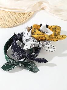 1 件织物蝴蝶结头带，女士头饰，休闲百搭发饰，发带，发箍，头饰 - 彩色 - 查看 5