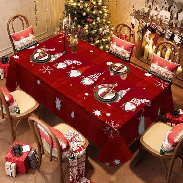 1/20 pezzi Tovaglia a tema natalizio con stampa a motivo di elfi, adatta per pranzi, feste e regali, tovaglia da festa, decorazione natalizia