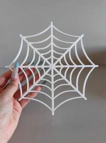 1pc Halloween Creative Spider Web-Shaped Home Decor Coasters And Bowl Mats.3D-Printed - White - View 5