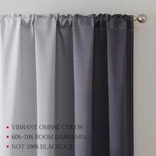 MIUCO Blackout Curtains & Drapes For Bedroom Living Room 84 Inches Long Purple And White Room Darkening Ombre Curtains Rod Pocket & Back Tab Curtains Thermal Insulated Light Blocking 2 Panels Set-FUNALING - 灰色 - 查看 3