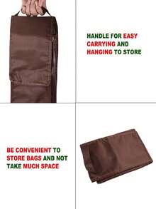 1pc Packaging Paper Storage Bag, Gift Wrapping Paper Organizer, Black Oxford Cloth Packaging Paper Storage Box With Pocket, Foldable Packaging Paper Rack, Home Storage & Organization Supplies - Brown - View 5