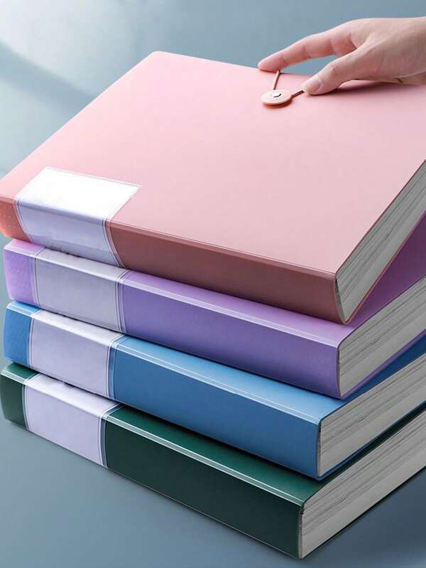 Raccoglitore A4 con divisori, viti, buste trasparenti per report, certificati, cartelle cliniche, documenti sciolti