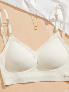 Backless Push-Up Bra With X-Back & Adjustable Straps. Thin Seamless Style For A/B Cup, Perfect For Wedding And Formal Wear. - Apricot - View 2