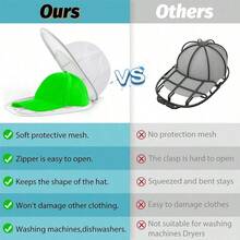 1 pieza Bolsa para la ropa, Bolsa + Soporte para la limpieza de sombreros, Funda protectora para sombreros, Jaula de limpieza de sombreros para lavadora, Bolsa de malla para la limpieza de sombreros en la máquina, Jaula protectora para la limpieza de gorras de béisbol, Adecuado para limpiar varios tipos de sombreros