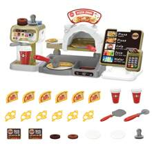 Pretend Play Coffee Shop Set With Cash Register And Pizza STEM Toy - Multicolor - View 2