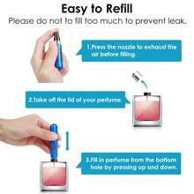Efillable Perfume Atomizer Bottle, Pocket Cologne Sprayer, Travel Mini Perfume Atomizer Container Multicolor Perfume Spray, Scent Pump Case For Traveling 3 Pcs Pack Of 5ml, Blue-Silver-Rose Random Color