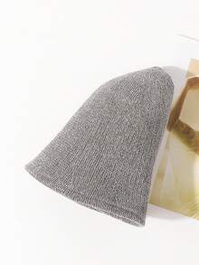 LEAJOURNO. 1pc Knitted Bucket Hat, Small Head Circumference, Flattering Bucket Hat For Women, Autumn/Winter Winter Outfits - Grey - View 9