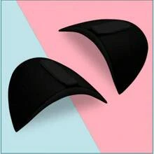 1 par de almohadillas para hombros de espuma esponjosa - Juego de realzadores de hombros con forro para prendas, protectores de hombros, sujetadores de tirantes acolchados para chaquetas, blazers y camisetas (Negro + Blanco)