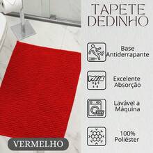 Non-Slip Bath Mat 40 X 60 Super Absorbent Soft Noodle Ball Various Colors - Rojo - Ver 3