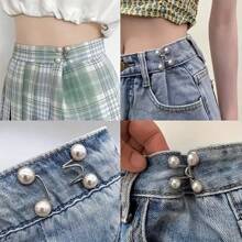 2/5/10 Juegos de ajustadores de cintura de pantalón, conjunto de hebillas ajustables para pantalones vaqueros sueltos, clips para cintura sin necesidad de coser, broche para apretar la cinturilla de pantalones, jeans y faldas