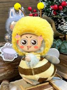 2pcs/Set Cute Clothes For Labubu, Cute Bee Clothes Set For 17cm Labubu Exquisite Accessories For Labubu Collection, Hat Clothes For Labubu, Stylish Adorable Dolls Clothes Accessories