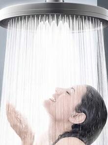 2个/套高压大面板圆形花洒，6档可调高压淋浴，多功能壁挂式塑料花洒，耐用塑料材质，易于清洁和安装，现代圆形壁挂式设计，完美适用于家庭浴室、酒店公寓、现代浴室、家用浴室、时尚浴室和房车浴室，时尚浴室装饰，现代浴室必备配件，理想的节日礼物