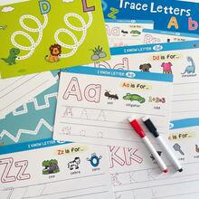 1 Set Reusable Tracing And Wipe Educational Flashcards, Featuring Letters And Numbers With Audio, Dry-Erase Handwriting Practice Tools, For Learning ABC Through Activities - Multicolor - View 9