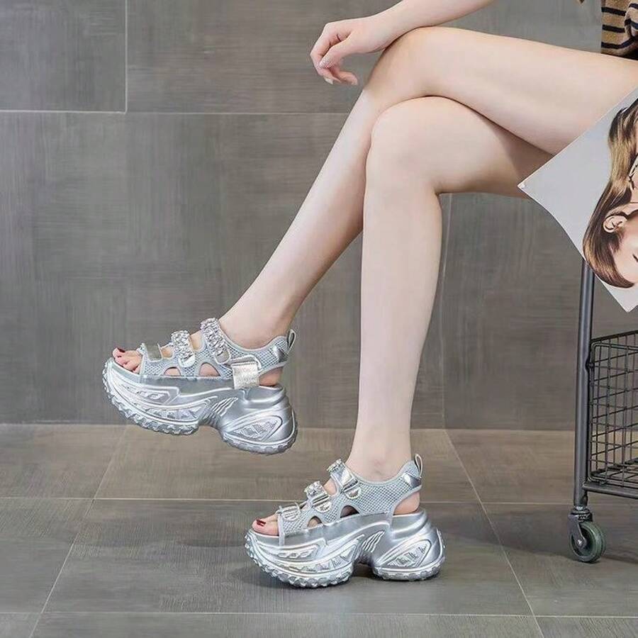 Women Chunky Shoes - 黑色 - 查看 1