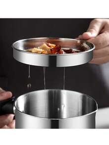 1/2pcs Stainless Steel Kitchen Grease Container With Strainer - Easy Pour Handle, Durable Cooking Oil And Grease Storage Jar, Food Strainer, Essential Kitchen Accessories For Home Or Restaurant Use, Kitchen Grease Can Oiler - Nhiều màu - Xem 6
