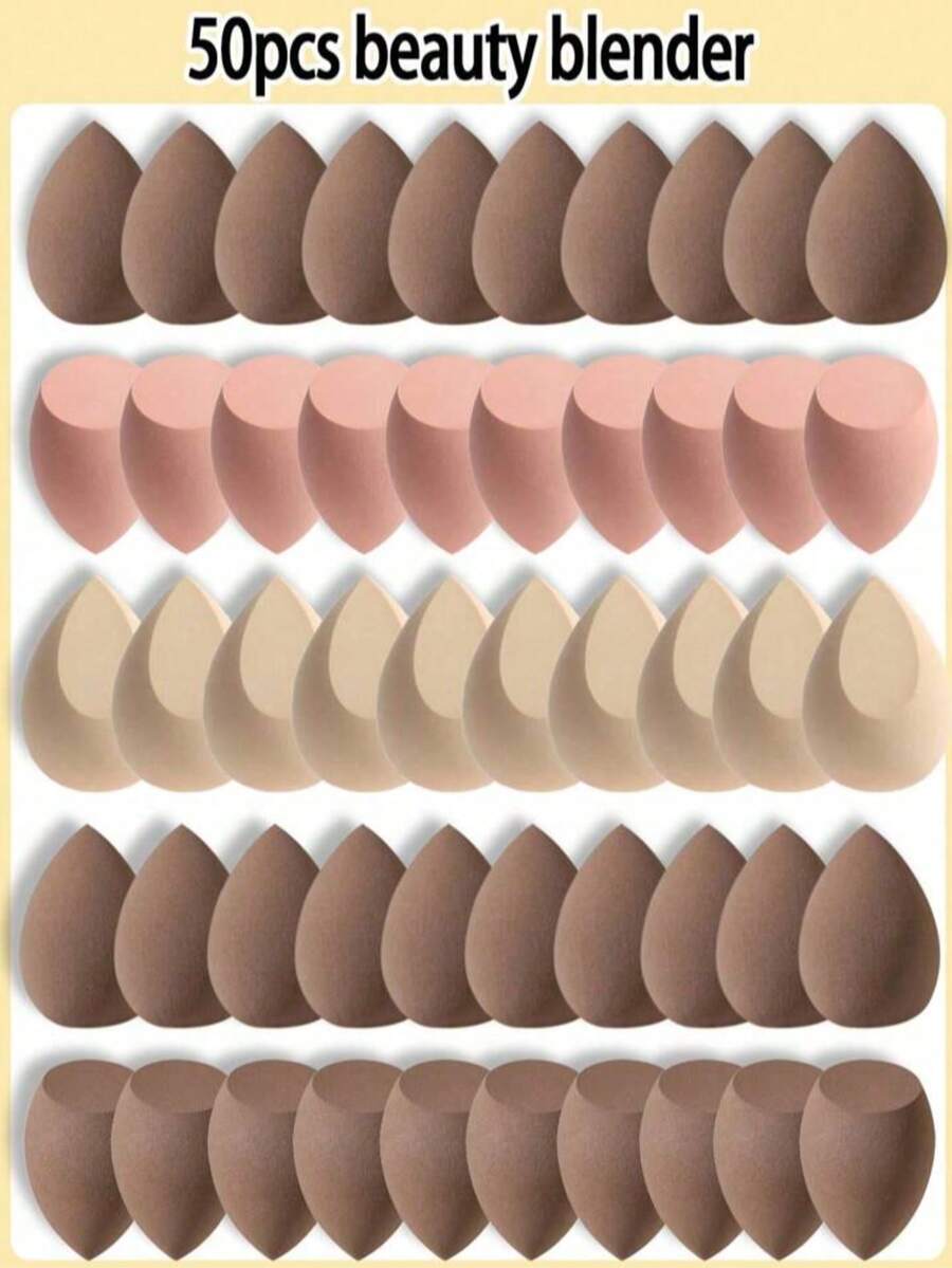 50个装美妆蛋套装，美妆蛋套装，多色美妆蛋，粉底晕染美妆蛋，干湿两用美妆蛋，粉底霜和粉饼两用，打造无瑕妆容，不含乳胶，干湿两用粉底，完美底妆，适用于液体、膏状和粉状粉底，不含乳胶，双用途美妆粉扑，适合所有肤质，化妆品，价格实惠，房间装饰，梳妆台，旅行，卧室，化妆配件，粉扑，美妆蛋，粉扑，美妆海绵，价格实惠，圣诞礼物，化妆品，化妆工具，便宜货，礼物，女士礼物，圣诞礼物