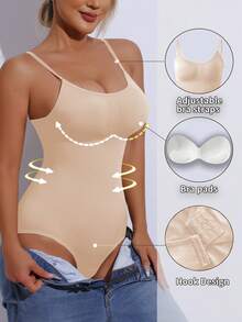 加厚塑身衣，瘦身，塑身，收腹，提拉，丰胸 - 杏色 - 查看 1