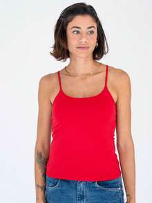Thin Strap Tank Top In Polyamide Blouse With Lining Suplex Blouse - Red - View 1