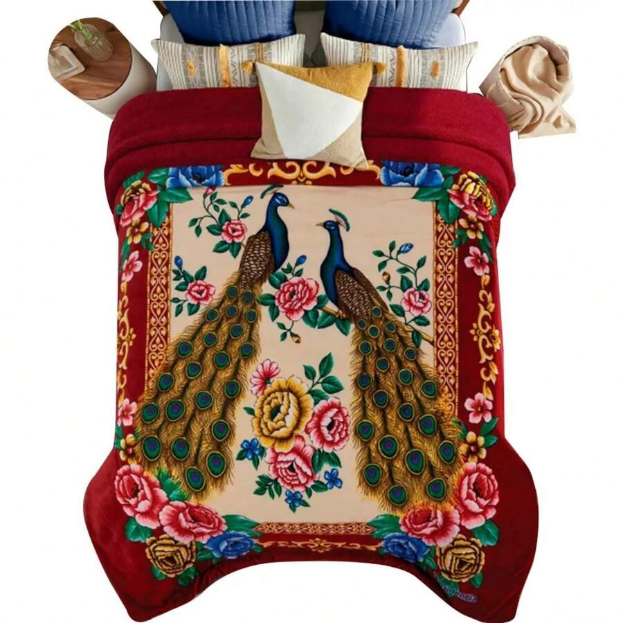 Cobertor Jumbo Matrimonial con Borrega – Súper Suave, Cálido y con Diseños Trendy para esta temporada de Frio- Beautty Home - Pavos - Ver 1