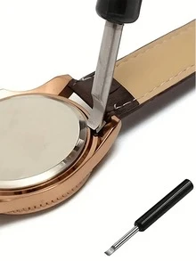 1 件装手表后盖开启刀钟表电池更换按压后盖拆卸器撬刀金属维修工具 - 黑色 - 查看 9