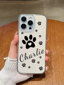 1 pieza Funda de teléfono personalizable con huella de pata de mascota, TPU transparente anti-caídas, cumple con las necesidades personalizadas del cliente, compatible con modelos A05, A04, A11, A24, A25, A26, A33, A12, A13, A14, A15, A52, A54, A55, S23 Ultra, S24 Ultra, A52S y modelos Apple 16 Pro Max, 16 Pro, 15 Pro Max, 14 Pro Max, 13 Pro Max, 13 Pro, 15 Pro. Amado por entusiastas de las mascotas, de moda, colorido, lindo, sencillo, un regalo único para amigos y fines conmemorativos
