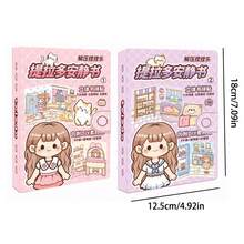 1 libro de pegatinas suavizantes en capas - Juguetes sensoriales para aliviar el estrés, pegatinas lindas para diarios y pegatinas de regalo - Multicolor - Ver 3