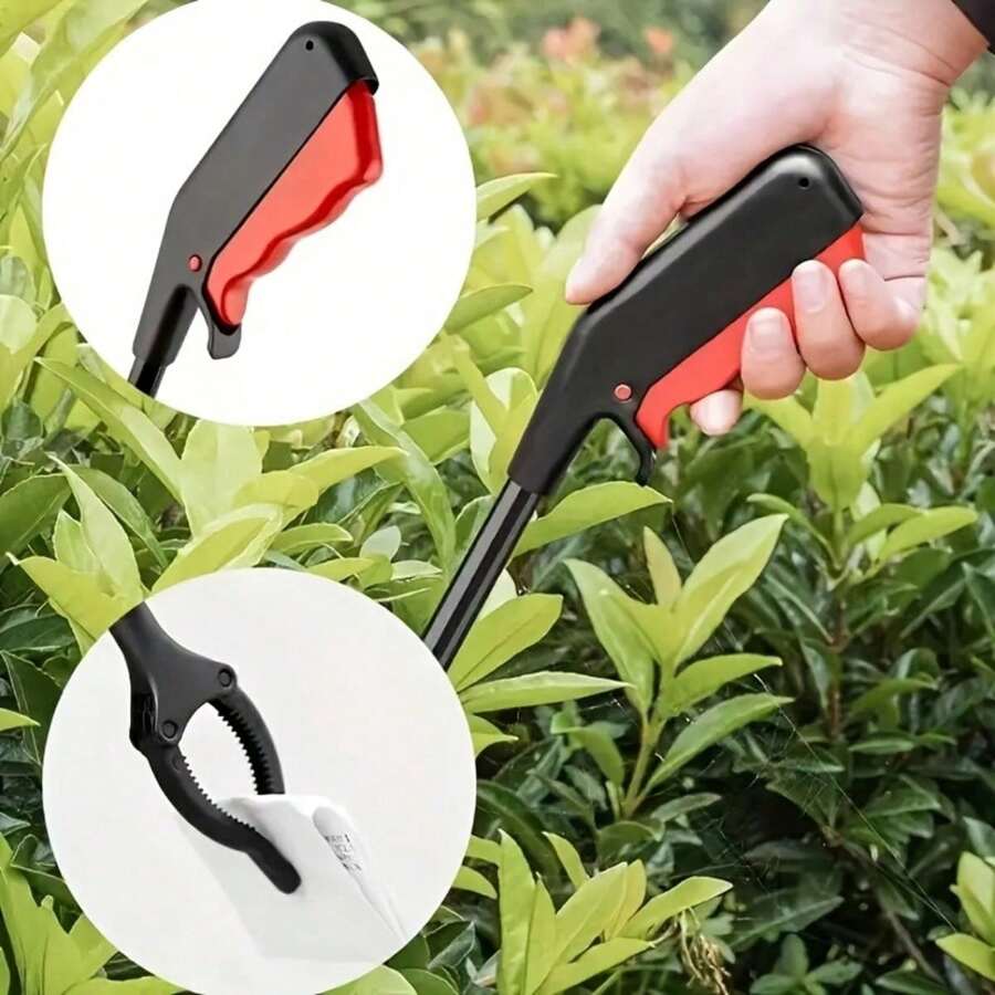 Durable Plastic Gripper Tool, Multi-Function Sanitary Trash Tongs With Metal Bar Litter Picker, Long Handle Trash Grabber For Garbage, Clothes And Other Clutter, Convenient Grasping Claw