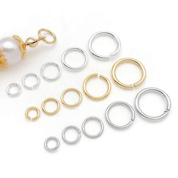 50 Stück 4/5/6/8/10mm offene Sprungring 18K vergoldet Edelstahl einzelne Schlaufe Sprungring rund Verbindungsring für Armband Halskette Schmuckherstellung