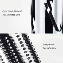 RALLADOR TRITURADOR DE ALIMENTOS FRESCO Y SECOS, Rallador Cortadora De Verduras Picador De Verduras, Fruta, Queso, galletas, granos, fruto secos, Facil de limpiar, cuchilla fina, cuchilla gruesa - Blanco - Ver 9