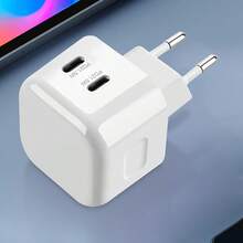 21.5W Dual Port USB-C Fast Charger, Apple Plug, Compatible With IPhone 16/15/14/13/12/11 Pro Max Plus, IPad Pro/Air/Mini, OPPO, Vivo Type-C Devices, EU Plug - EU C Type Plug(220-240V) - View 7