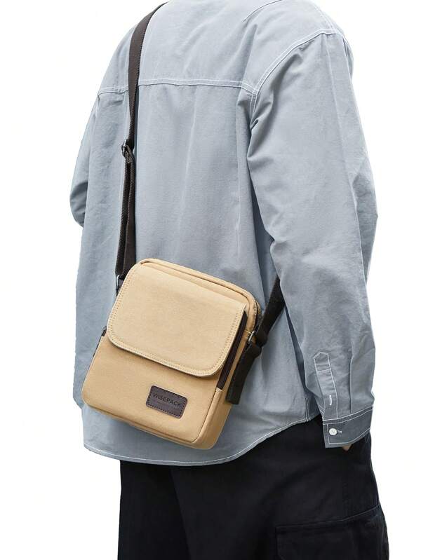 Vintage Canvas Messenger Bag Crossbody Backpack For Men, Shoulder Bag Multi-Pocket Hiking Motorcycle Riding Men Shoulder Backpack Daypack Multipurpose Mobile Phone Wallet Card Bag Cross Body Chest Bag Daily Travel Bag Cycling Sport Crossbody Bag For Men