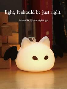 1PC Bat Night Light Silicone Pendant, Soft Glow, LED, Silicone Material, Hanging Design, USB Rechargeable, Decorative, Kids Room, Cute Style.