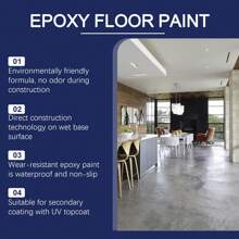 Gray Water-Based Epoxy Floor Primer, High Gloss Marble Texture Surface Scratch Repair Primer - White - View 7