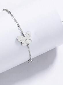 1 Peça Pulseira de Borboleta de Prata Esterlina S925, Presente Elegante e de Acessórios, Uso Diário Leve e Luxuoso, Decoração Versátil de Zircônia