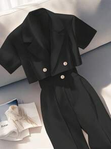 2件套女士西装外套和裤子套装