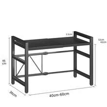 Expandable Microwave Shelf, Height And Length Adjustable Microwave And Rice Cooker Rack, Rust-Resistant Steel Stand For Kitchen Countertop, 66lbs Load - màu đen - Xem 2