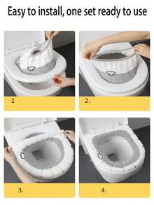 1/4 件创意南瓜图案通用马桶盖带手柄，可洗马桶垫