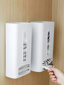 1pc/2pcs Hanging Underwear, Socks, Accessory Storage Box, Closet Organizer, No-Drill - Putih - View 1