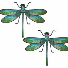 2Pcs Dragonfly Embroidered Sewing On Patch, Sew On Applique, Iron On Patches, Clothes Shoes Bags Decoration Patch Dress Hat Jeans Jacket Pants Mask Decorations Embroidered Appliqu Patches - 綠色 - 查看 2
