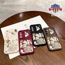 Phone Case Compatible With Samsung Galaxy S25 Ultra S24 Plus S23 S22 + Floral Elegance Pattern Full Body Protection Shockproof Soft Silicone Cellphone Cover Gift For Girls And Women - 白色 - 查看 3