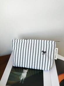 Draagbare make-uptas | Cosmeticatas | Reistas | Grote cosmetische make-uptas met strip voor meisjes | Leuke opbergtas | Cadeaus voor tienermeisjes | Zomerse make-uptas voor vrouwen | Cosmetische tas in Franse stijl | Vintage make-up organizer | Reistoilettas voor make-upkwasten, huidverzorging en gelnagellak - Perfect cadeau voor meisjes, vriendinnen, verjaardagen, bruiloften, feesten en Moederdag, Make-upbenodigdheden, Make-uptools, Opbergtas | Reisbenodigdheden