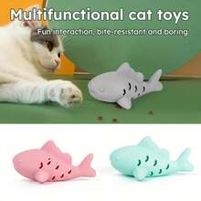 Pet Silicone Fish-Shaped Food Leak Educational Toy Pet Bite Resistance Training Fun Cat And Dog Toy