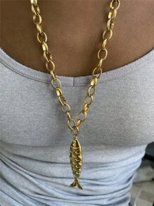 Summer Beach Vacation Necklace With Octopus And Small Fish Pendant