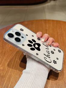 1 pieza Funda de teléfono personalizable con huella de pata de mascota, TPU transparente anti-caídas, cumple con las necesidades personalizadas del cliente, compatible con modelos A05, A04, A11, A24, A25, A26, A33, A12, A13, A14, A15, A52, A54, A55, S23 Ultra, S24 Ultra, A52S y modelos Apple 16 Pro Max, 16 Pro, 15 Pro Max, 14 Pro Max, 13 Pro Max, 13 Pro, 15 Pro. Amado por entusiastas de las mascotas, de moda, colorido, lindo, sencillo, un regalo único para amigos y fines conmemorativos