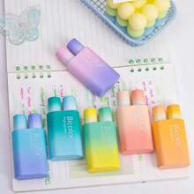 Cute Highlighter Pens Assorted Colors, 2- In-1 Highlighters Pens 12 Colors, Chisel Tip, Bicolor Aesthetic Highlighter Marker Pens Set School Supplies,Pack-6 - 方形 - 查看 3