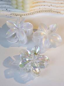 Cute Colorful Flower Claw Clips, Hair Claws For Bun Updo, For Women & Girls Snowflake Halloween